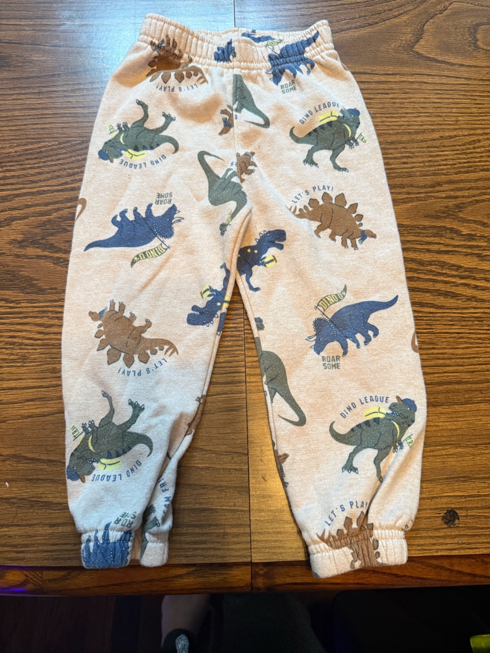 Garanimals Beige Dino Jogger Pants with Blue, Green & Brown Accents